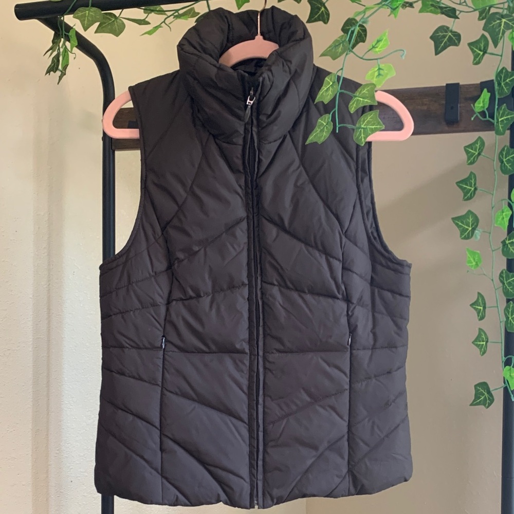Brown Quilted Puffer Vest size S